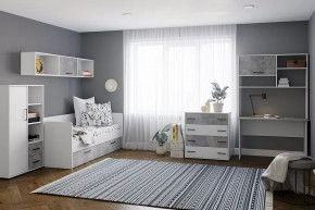 Подростковая "Лючия" Микон (Белый/Ателье светлое) в Советском - sovetskij.mebel-tymen.ru | фото