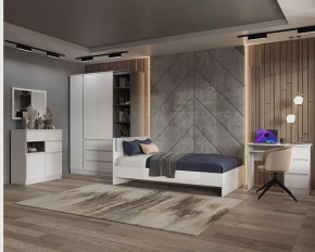 Подростковая Мэнкс №1 Белый/серый графит в Советском - sovetskij.mebel-tymen.ru | фото