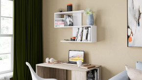 Полка настенная «Diamond» Тип 1 Белый Ясень в Советском - sovetskij.mebel-tymen.ru | фото