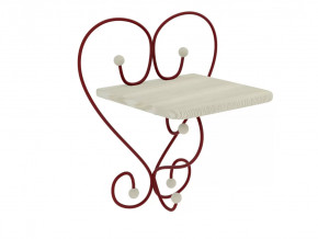 Полка настенная Милсон белая-металл красный в Советском - sovetskij.mebel-tymen.ru | фото