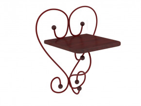 Полка настенная Милсон коричневая-металл красный в Советском - sovetskij.mebel-tymen.ru | фото