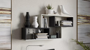 Полка настенная тип 4 Антрацит/Дуб крафт белый в Советском - sovetskij.mebel-tymen.ru | фото