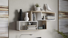 Полка настенная тип 4 Дуб Сонома/Белый в Советском - sovetskij.mebel-tymen.ru | фото