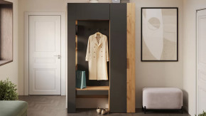 Прихожая «Асти» № 1 Дуб крафт золотой/Антрацит в Советском - sovetskij.mebel-tymen.ru | фото