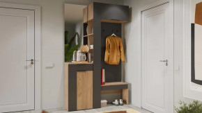 Прихожая «Асти» № 3 Дуб крафт золотой/Антрацит в Советском - sovetskij.mebel-tymen.ru | фото