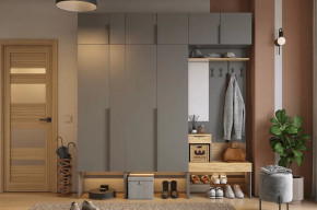 Прихожая Баско К10 графит/дуб крафт золотой в Советском - sovetskij.mebel-tymen.ru | фото