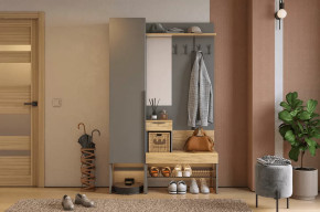 Прихожая Баско К3 графит/дуб крафт золотой в Советском - sovetskij.mebel-tymen.ru | фото