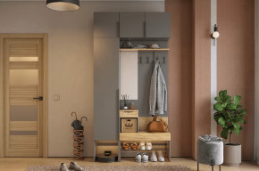 Прихожая Баско К4 графит/дуб крафт золотой в Советском - sovetskij.mebel-tymen.ru | фото