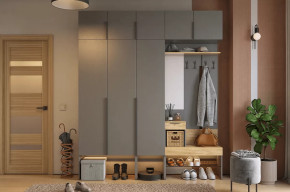 Прихожая Баско К7 графит/дуб крафт золотой в Советском - sovetskij.mebel-tymen.ru | фото