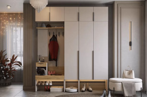 Прихожая Баско К7 кашемир/дуб крафт золотой в Советском - sovetskij.mebel-tymen.ru | фото