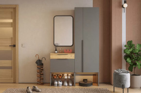 Прихожая Баско К8 графит/дуб крафт золотой/черный в Советском - sovetskij.mebel-tymen.ru | фото