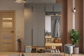 Прихожая Баско К9 графит/дуб крафт золотой в Советском - sovetskij.mebel-tymen.ru | фото