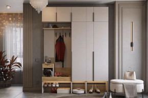 Прихожая Баско К9 кашемир/дуб крафт золотой в Советском - sovetskij.mebel-tymen.ru | фото