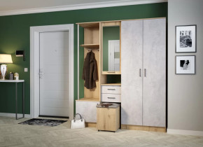 Прихожая "Дуся 1.7" УНИ, (ш1700*г480*в2015мм), ЛДСП дуб бунратти/цемент в Советском - sovetskij.mebel-tymen.ru | фото