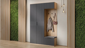 Прихожая «Хилтон» № 4 Дуб Крафт золотой, Графит матовый в Советском - sovetskij.mebel-tymen.ru | фото