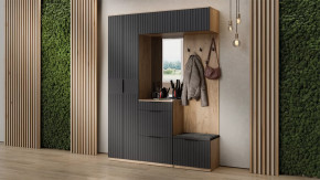 Прихожая «Хилтон» № 6 Дуб Крафт золотой, Графит матовый в Советском - sovetskij.mebel-tymen.ru | фото