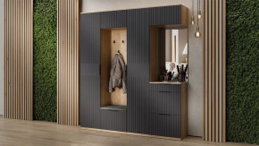 Прихожая «Хилтон» №7 Дуб Крафт золотой, Графит матовый в Советском - sovetskij.mebel-tymen.ru | фото