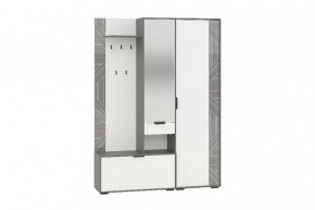 Прихожая ЛЕО УНИ (ш1468*г365*в2024мм), ЛДСП Графит/Белый + ФП в Советском - sovetskij.mebel-tymen.ru | фото