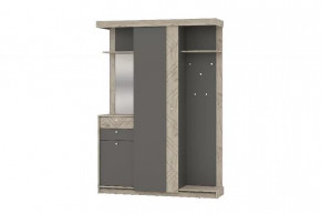 Прихожая ЛОРЕЙН УНИ (ш1580*г458*в2230мм), ЛДСП Графит/Дуб Крафт Серый/МДФ Дуб Крафт Серый в Советском - sovetskij.mebel-tymen.ru | фото