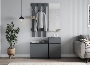 Прихожая МОРИ (МПВ600+МПЗ400+МПТ400+МПТ600), ЛДСП Графит в Советском - sovetskij.mebel-tymen.ru | фото