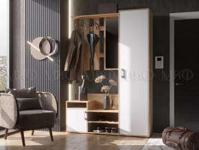 Прихожая Визит Белый глянец холодный/Дуб крафт в Советском - sovetskij.mebel-tymen.ru | фото