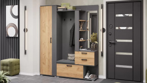 Прихожая «Эрика» №1 Тип 2 Графит Серый, Дуб Крафт золотой в Советском - sovetskij.mebel-tymen.ru | фото