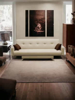 Прямой диван с подлокотниками манго 3 Нео Латте/Подушки Нео Шоколад в Советском - sovetskij.mebel-tymen.ru | фото