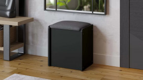 Пуф Бостон Антрацит/Велюр серый в Советском - sovetskij.mebel-tymen.ru | фото