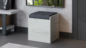 Пуф «Форест» Дуб крафт белый, Велюр Серый в Советском - sovetskij.mebel-tymen.ru | фото