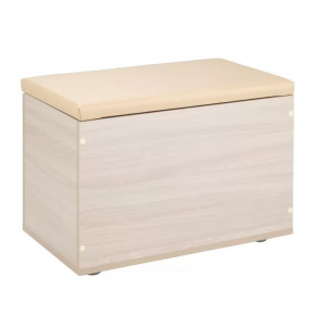 Пуф "Герда" 600*355*432 мм   Ясень шимо светлый/бежевый кожзам в Советском - sovetskij.mebel-tymen.ru | фото