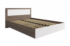 РОЗА Кровать 1400 с ПМ (сп/м 1400*2000мм), (ортопед.основание), ЛДСП Орех франклин/МДФ в Советском - sovetskij.mebel-tymen.ru | фото