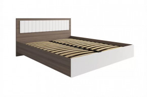 РОЗА Кровать 1600 с ПМ (сп/м 1600*2000мм), (ортопед.основание), ЛДСП Орех франклин/МДФ в Советском - sovetskij.mebel-tymen.ru | фото