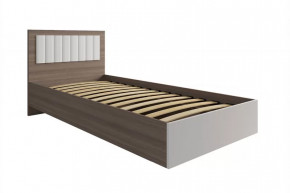 РОЗА Кровать 900 с ПМ (сп/м 900*2000мм), (ортопед.основание), ЛДСП Орех франклин/МДФ в Советском - sovetskij.mebel-tymen.ru | фото