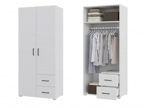 Шкаф 2 створчатый с ящиками Victor Белый в Советском - sovetskij.mebel-tymen.ru | фото