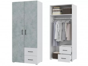 Шкаф 2 створчатый с ящиками Victor Белый-Бетон в Советском - sovetskij.mebel-tymen.ru | фото