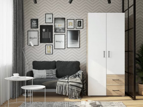 Шкаф 2 створчатый с ящиками Victor Сонома-Белый в Советском - sovetskij.mebel-tymen.ru | фото