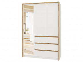 Шкаф 3-х створчатый Дубай Секция-10 Белый жемчуг/Дуб Вотан в Советском - sovetskij.mebel-tymen.ru | фото