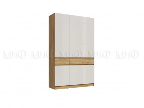 Шкаф 3-х створчатый Роджинамиф, дуб крафт/белый глянец в Советском - sovetskij.mebel-tymen.ru | фото