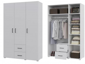 Шкаф 3 створчатый с ящиками Victor Белый в Советском - sovetskij.mebel-tymen.ru | фото