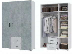 Шкаф 3 створчатый с ящиками Victor Белый-Бетон в Советском - sovetskij.mebel-tymen.ru | фото