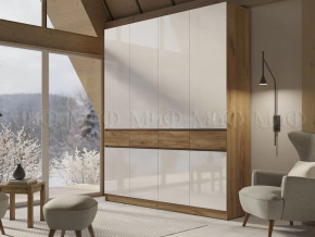 Шкаф 4-х створчатый Роджинамиф, дуб крафт/белый глянец в Советском - sovetskij.mebel-tymen.ru | фото