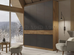 Шкаф 4-х створчатый Роджинамиф, дуб крафт/графит в Советском - sovetskij.mebel-tymen.ru | фото