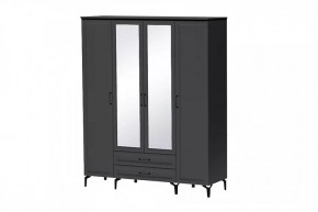 Шкаф 4-х створчатый с зеркалом Шарм ШК-4 Антрацит в Советском - sovetskij.mebel-tymen.ru | фото