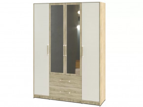 Шкаф 4-х створчатый Эдем-1 Секция-7 Дуб сонома/Белый жемчуг в Советском - sovetskij.mebel-tymen.ru | фото