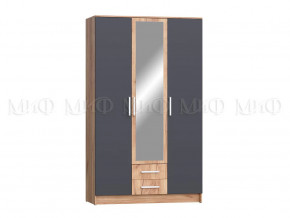 Шкаф для одежды 3-дверный Мартина ЛДСП Графит, Дуб крафт в Советском - sovetskij.mebel-tymen.ru | фото