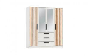 Шкаф для одежды 83.07 Вегас (4-х дв.) с зеркалом (ЛДСП Белый) в Советском - sovetskij.mebel-tymen.ru | фото