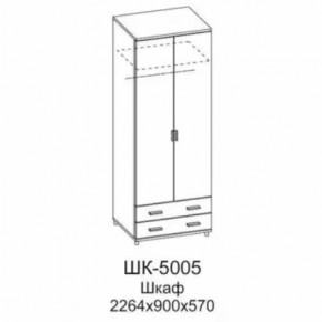 Шкаф для одежды и белья ШК-5005 Грейс в Советском - sovetskij.mebel-tymen.ru | фото
