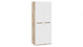 Шкаф для одежды с 2-мя дверями «Фьюжн» Дуб Делано, Белый глянец в Советском - sovetskij.mebel-tymen.ru | фото
