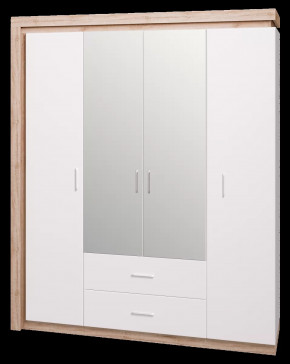 Шкаф для одежды с ящиками 4-х дверный с зеркалом «Люмен» №16 в Советском - sovetskij.mebel-tymen.ru | фото