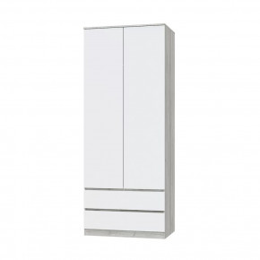 Шкаф двухдверный Лори, 902 мм, дуб серый/белый в Советском - sovetskij.mebel-tymen.ru | фото